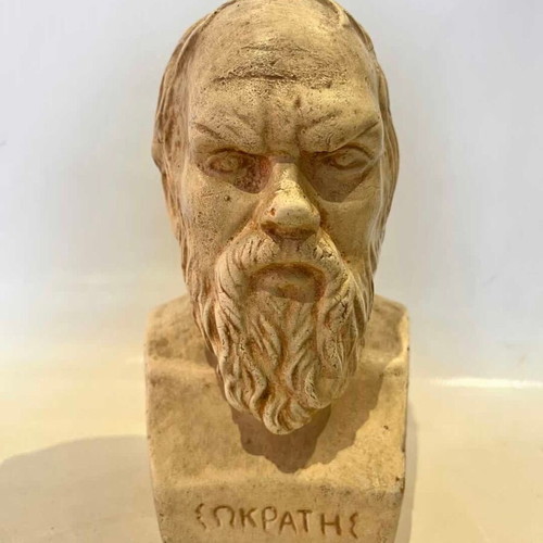 Gypsum bust of ancient Greek philosopher Socrates used 20x12x8 cm