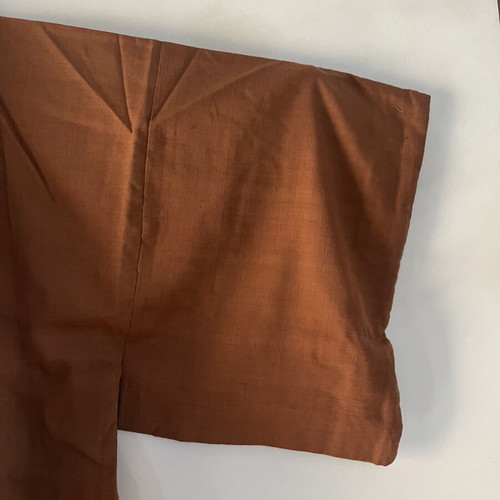 Japanese kimono silk and cotton, orange, 180cm
