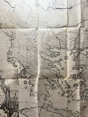 Map of Greece used, historic geographic map from the 18th century