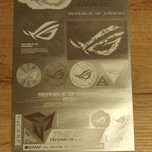 Asus ROG Republic of Gamers sticker sheet new, collector's edition