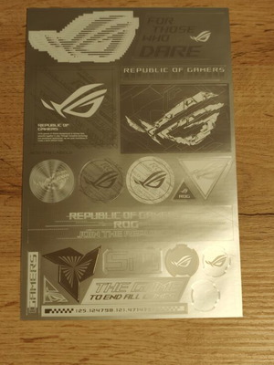 Asus ROG Republic of Gamers sticker sheet new, collector's edition
