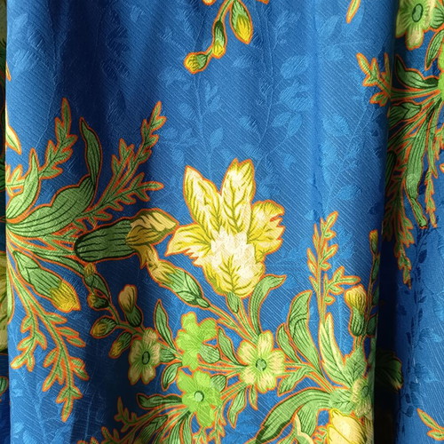 Forel Blue Floral Skirt New, Flared High-Waisted