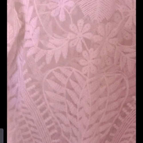 100% Cotton embossed semi-transparent blouse like new, white, size S
