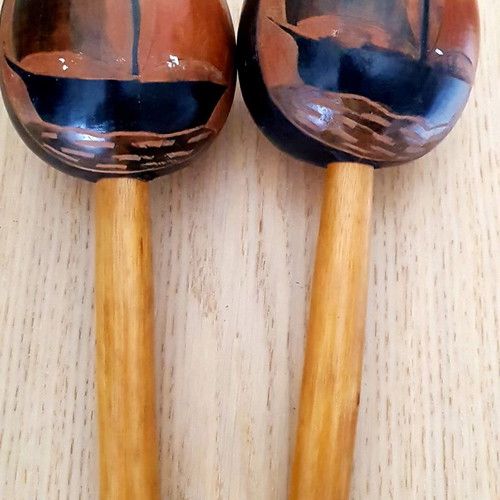 Vintage Colombian maracas 1966 handmade, used
