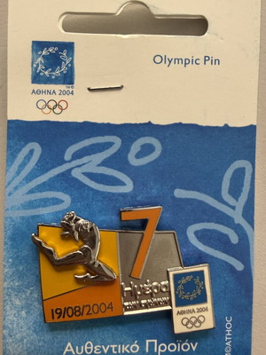 7th Day Olympic Pin Athens 2004 New, Artistic Gymnastics