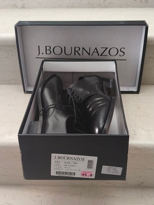 J.BOURNAZOS men's leather shoes size 45 like new, black