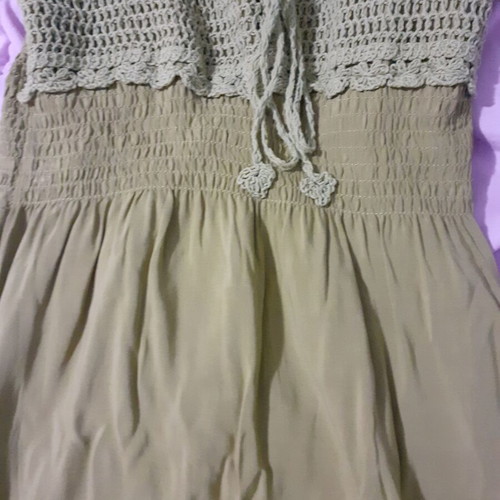 Mini summer dress new with knitted bust green size M