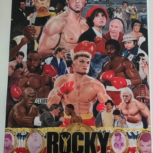 Rocky silk screen printing like new, collectible movie art