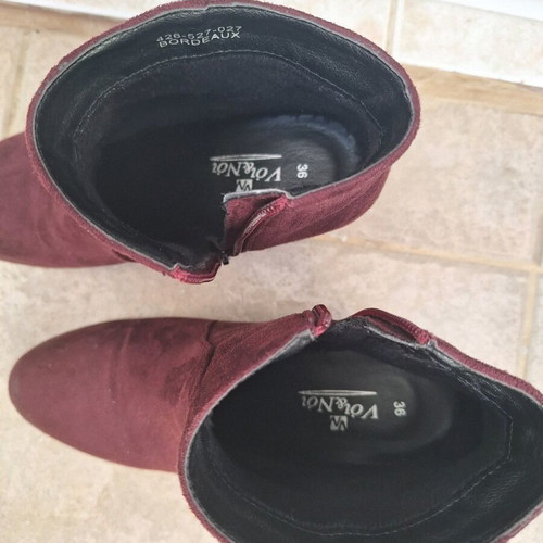 Burgundy ankle boots with fringes size 36 used