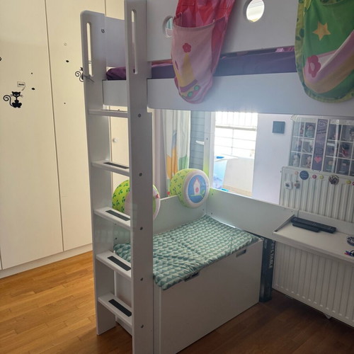 Flexa White 3 in 1 | Premium children's loft bed with mattress &
