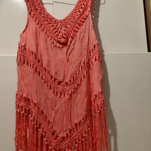 Beach blouse, pink and orange