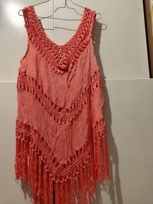 Beach blouse, pink and orange