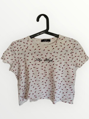 Crop Top λευκό μεταχειρισμένο, μέγεθος L