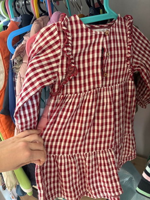 Checked dress 3-4 years like new, size 104 cm