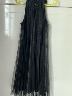Festive dress new, black with silver details, small-medium