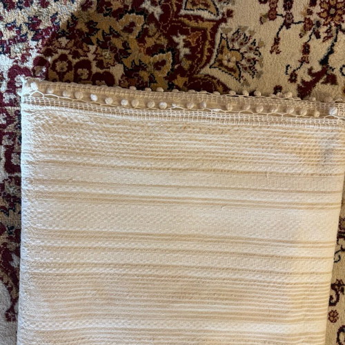 Wool woven with knitted lace like new