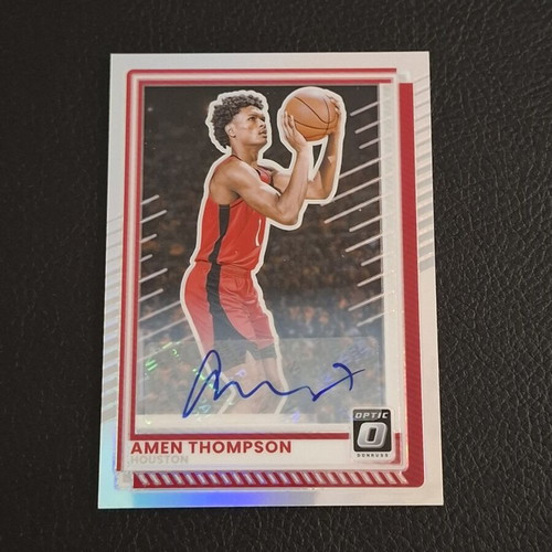 Donruss Optic Amen Thompson Red Autograph Card Houston Rockets