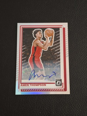 Donruss Optic Amen Thompson Red Autograph Card Houston Rockets
