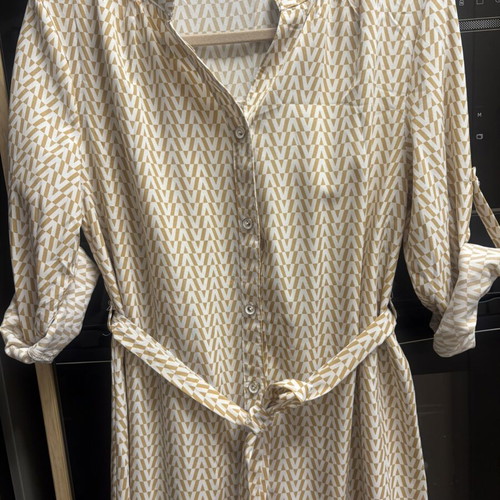 Mini dress like new, white and beige, size M