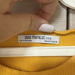 Zara yellow orange ribbed cotton cropped tank top
