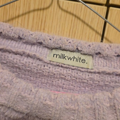 Wool Milkwhite Pullover like new, purple