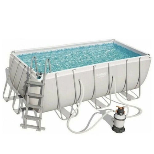 Best Way pool 4.12x2.01m like new, garden with filters and chlorine tablets