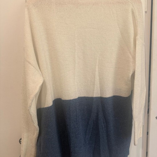 Blue and white cardigan, size M
