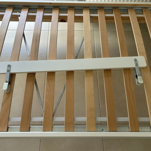 Ikea Hemnes Bed 90x200 with Nattapa Guardrail like new, pine wood