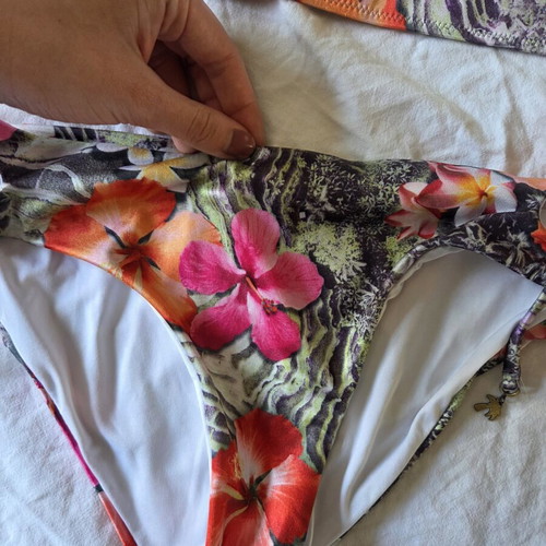 Yamamay Tropical Floral Bikini Set used, size M, pink multicolor