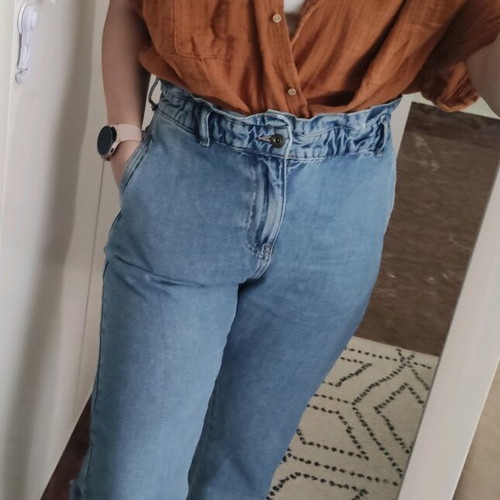 Old Navy women's oversized cotton shirt like new, brown orange, size XL