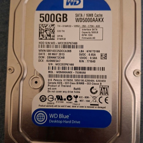 Western Digital Blue 500GB HDD 3.5" SATA III 7200rpm σαν καινούργιο