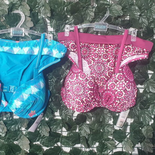 Swimsuits new with tags, sizes M and L, padded for large bust