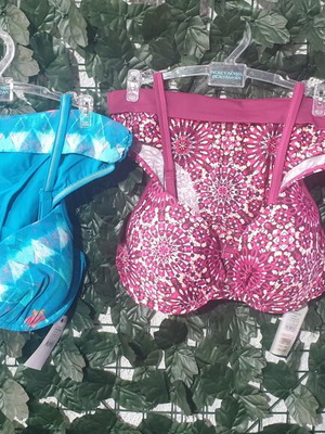 Swimsuits new with tags, sizes M and L, padded for large bust