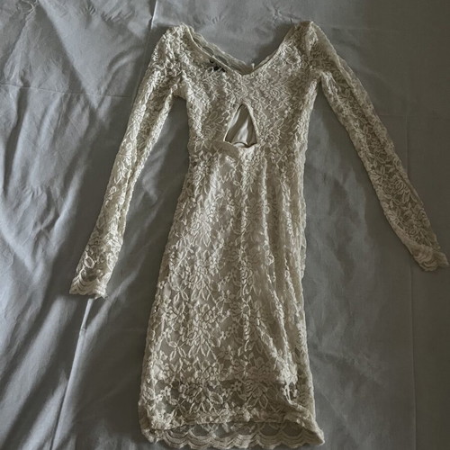 Jennyfer white lace tight dress size XS
