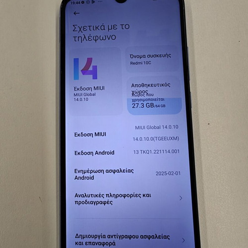 Redmi 10c smartphone with new battery, blue, 4/64GB