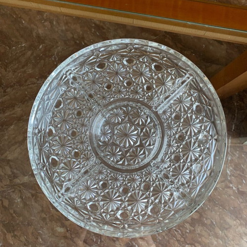 Glass serving platter for nuts new, 26 centimeters