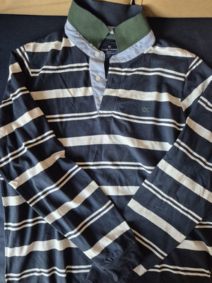 Oxford Company Polo Shirt new, white and blue, size M