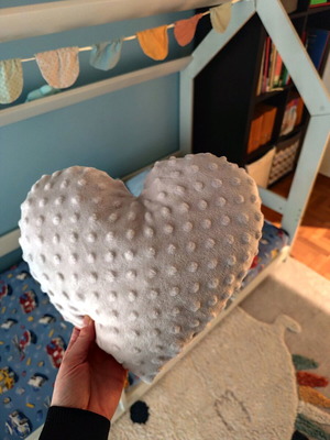 Handmade heart pillow new, cotton and soft minky fabric