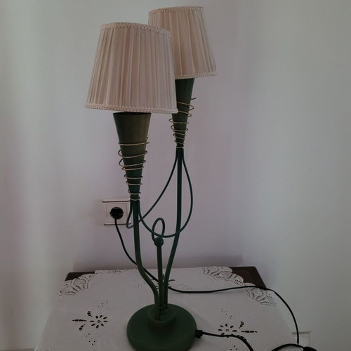 Table lamp with two fabric shades used, classic and elegant design
