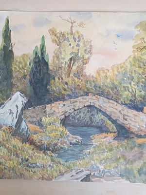 Watercolor painting used 57x43 by A. Stamatellis