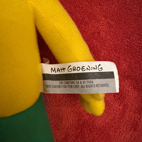 Sideshow Bob plush from The Simpsons like new, 45cm