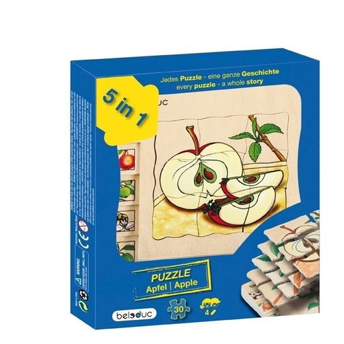 Wooden Montessori puzzle The life cycle of the apple new, 30 pieces