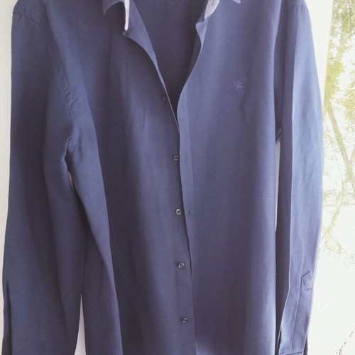 Franco Nero men's long-sleeve shirt XL navy blue, like new