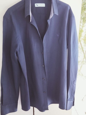 Franco Nero men's long-sleeve shirt XL navy blue, like new