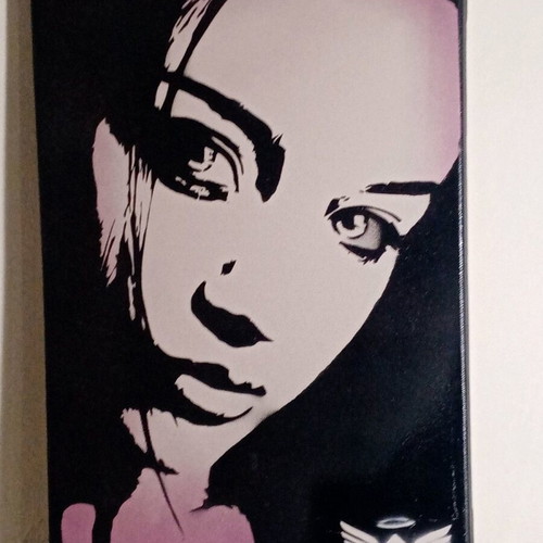 Her Face stencil art on canvas used 35x50cm