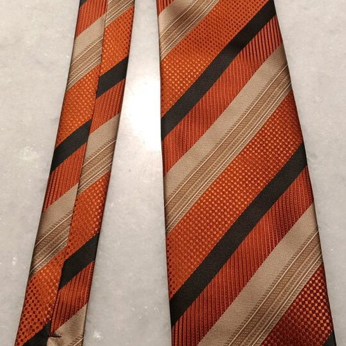 Antonio Billiano silk tie from Italy like new, multicolor orange