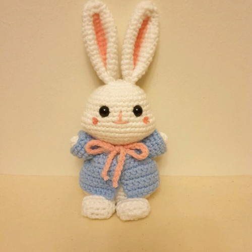 Amigurumi Bunny Doll handmade, 21cm, safe eyes, hypoallergenic filling