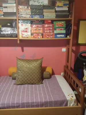 Bed made of beech wood used Mediastrom with second mattress slot