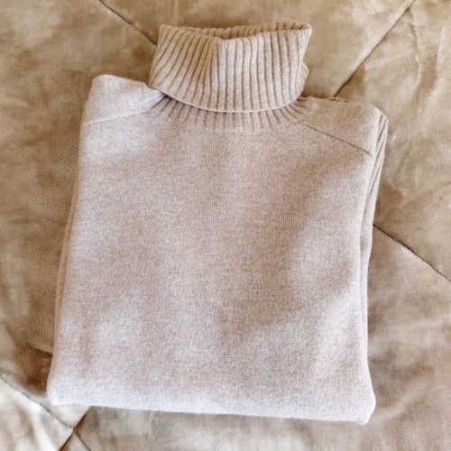 Massimo Dutti wool and cashmere turtleneck like new, S/M, beige-gray