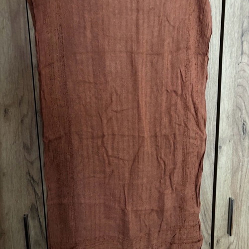 Scarf used, brown color